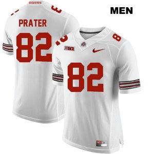 Men's NCAA Ohio State Buckeyes Garyn Prater #82 College Stitched Authentic Nike White Football Jersey YV20L66BA